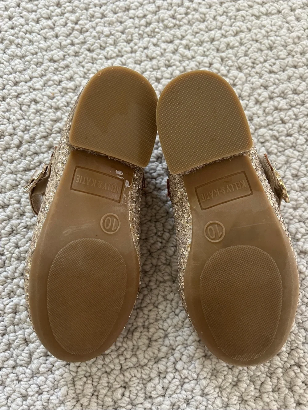Kelly & Katie Gold Glitter Mary Jane Flats for Kids